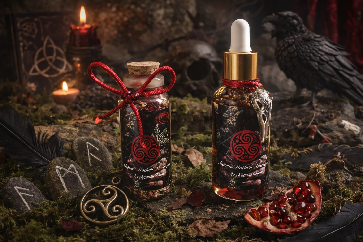 Raven Mother Morrigan - Huile et offrande
