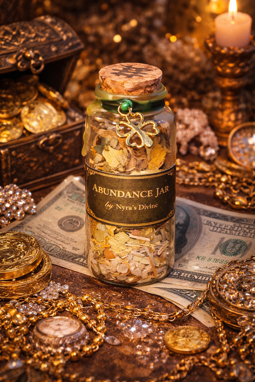 Abundance Jar - Sort en bouteille